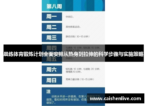 晨练体育锻炼计划全面安排从热身到拉伸的科学步骤与实施策略